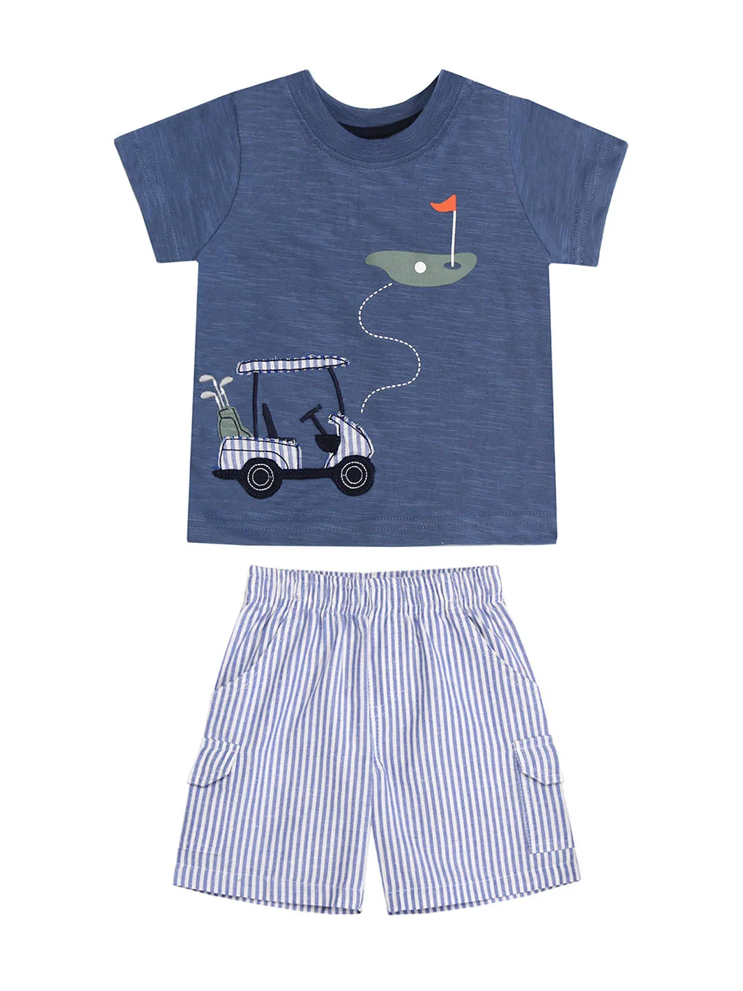 2 Piece Boys Golf Cart T-Shirt & Shorts