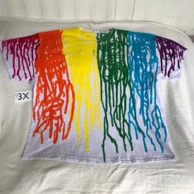 3X Rainbow Drip Tie-Dye Tee