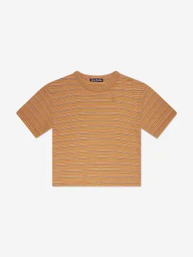 Acne Studios Kids Striped T-Shirt in Orange