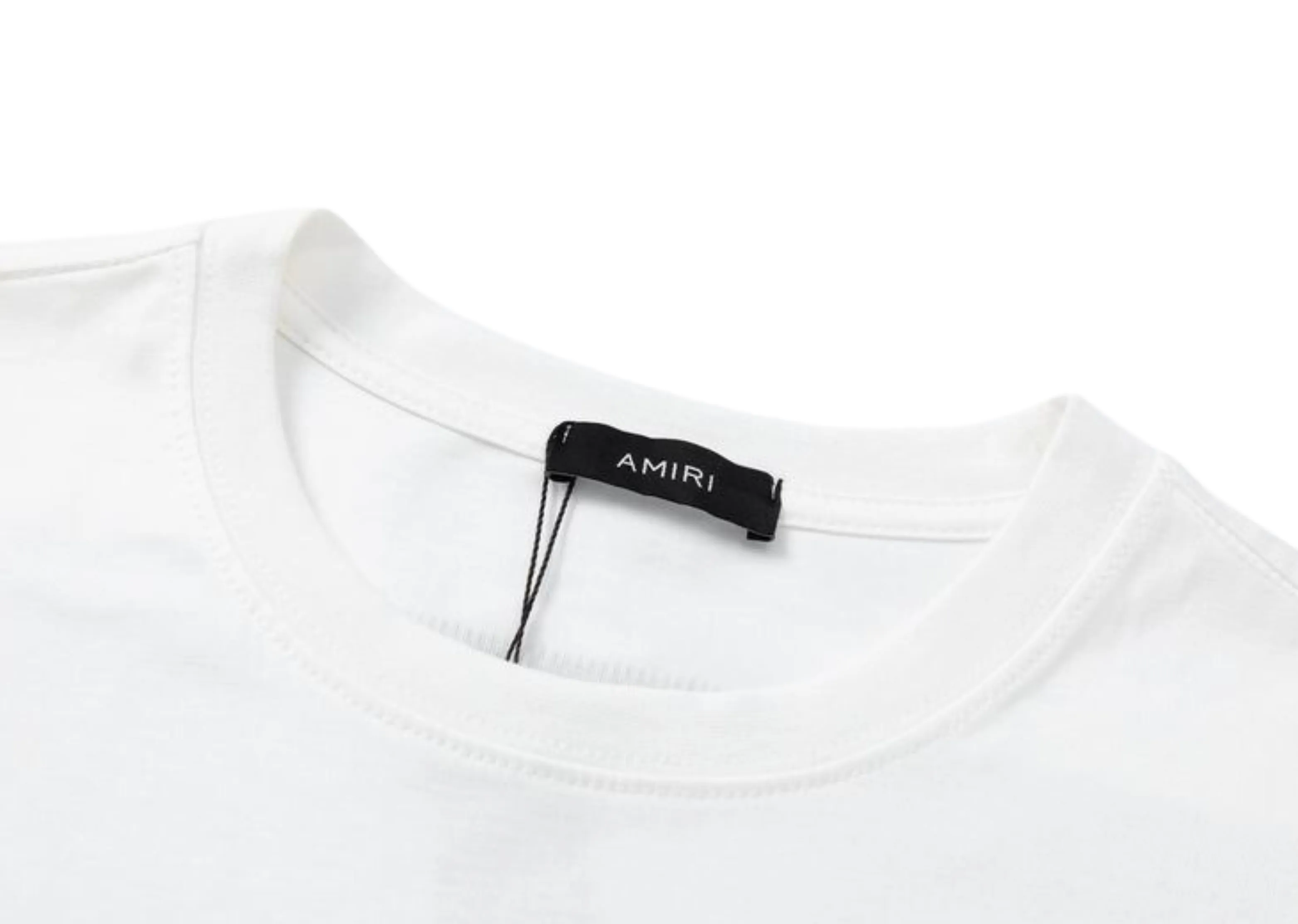 Amiri - Printed Blue Logo White T-Shirt