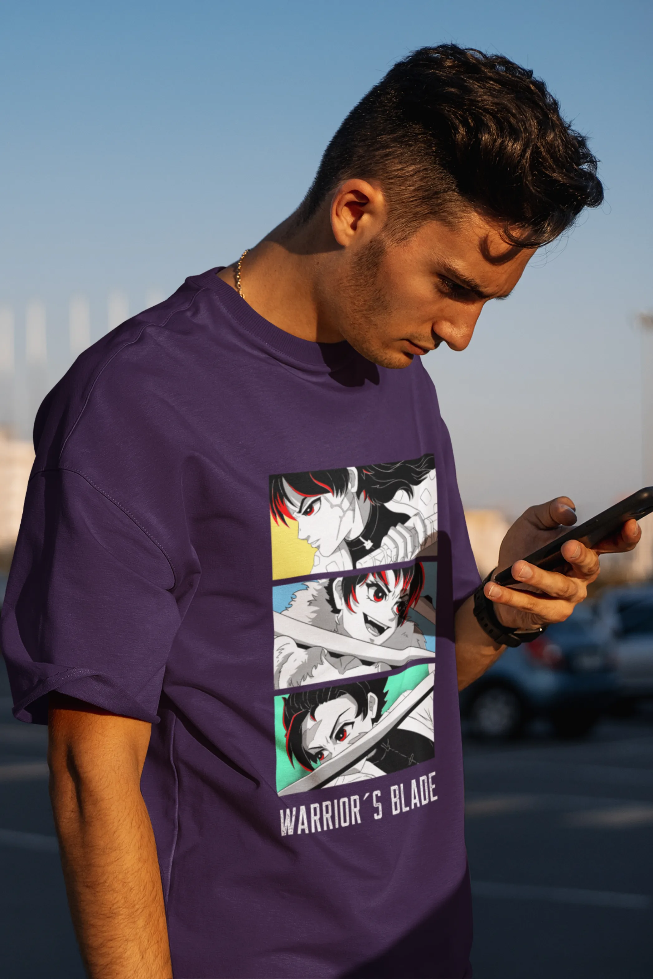 Anime Damon Slayor Printed Oversized T-shirt for Men