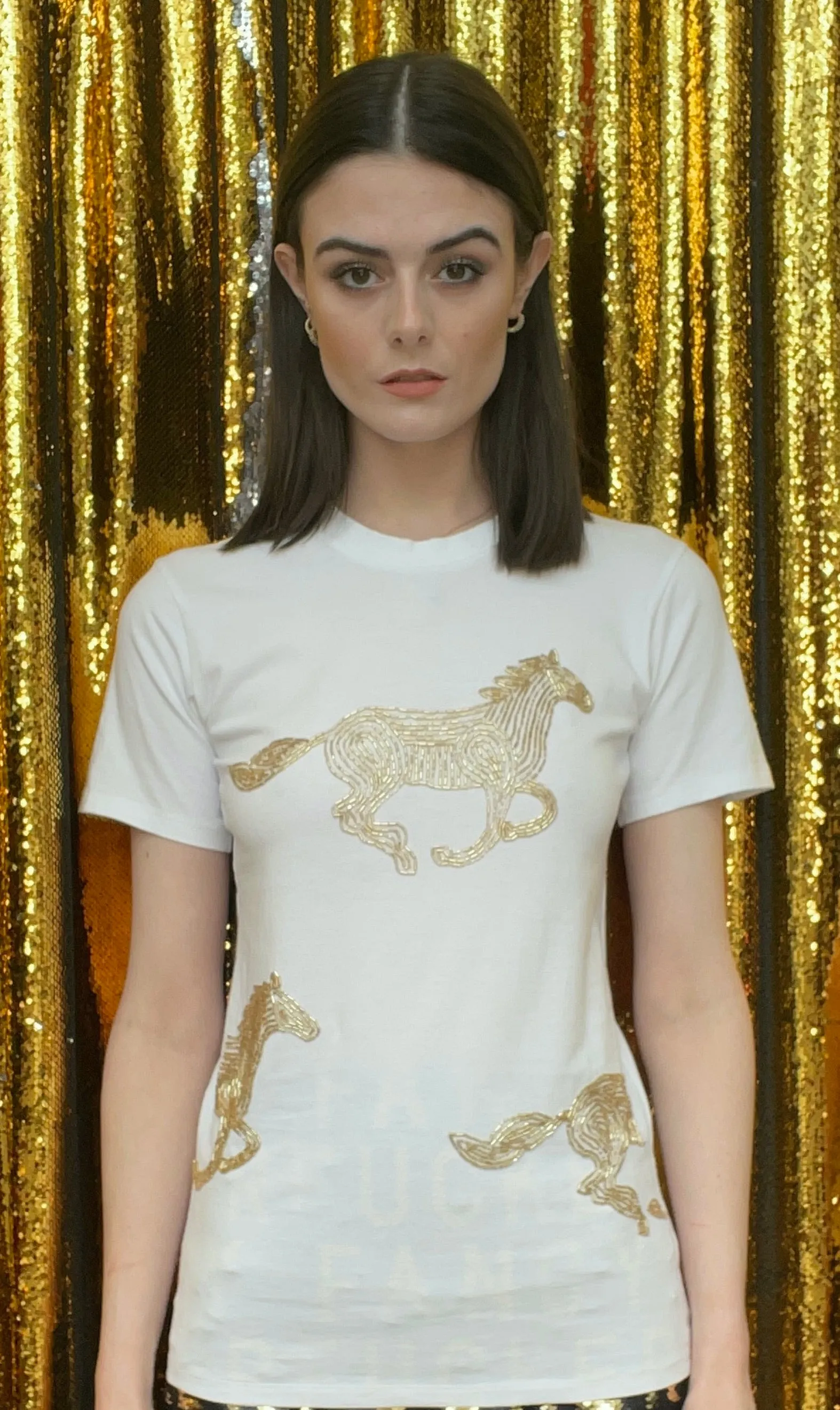 Any Old Iron White Horsey Horsey T-Shirt