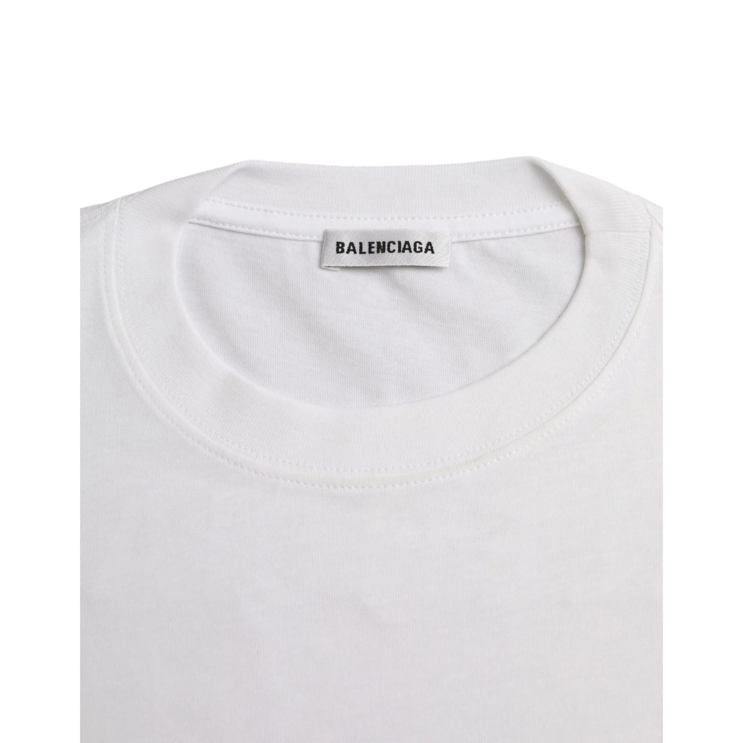 Balenciaga White Cotton Crew Neck Short Sleeves T-shirt