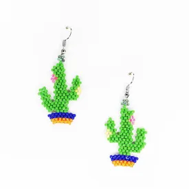 Beaded Cactus Earrings