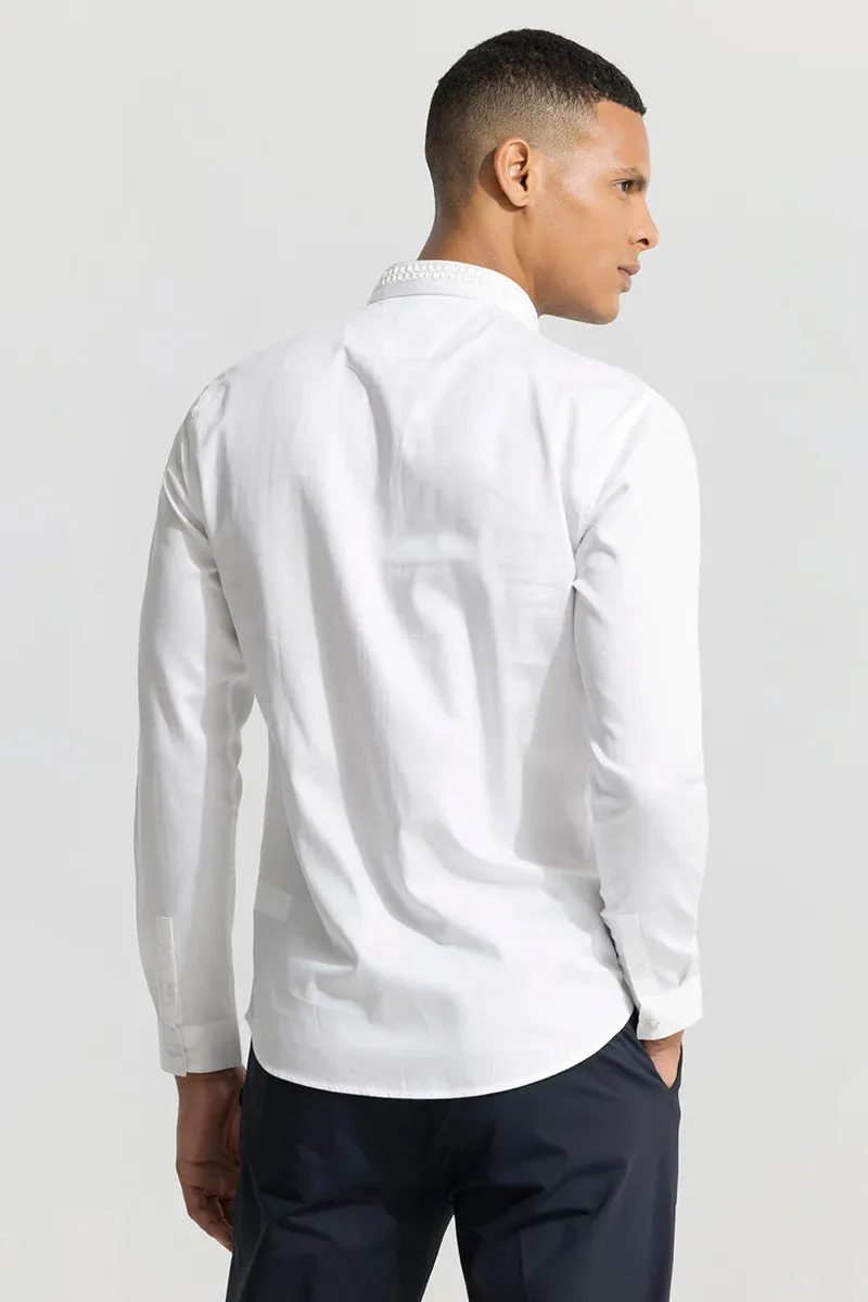 Beaded Line White Shirt