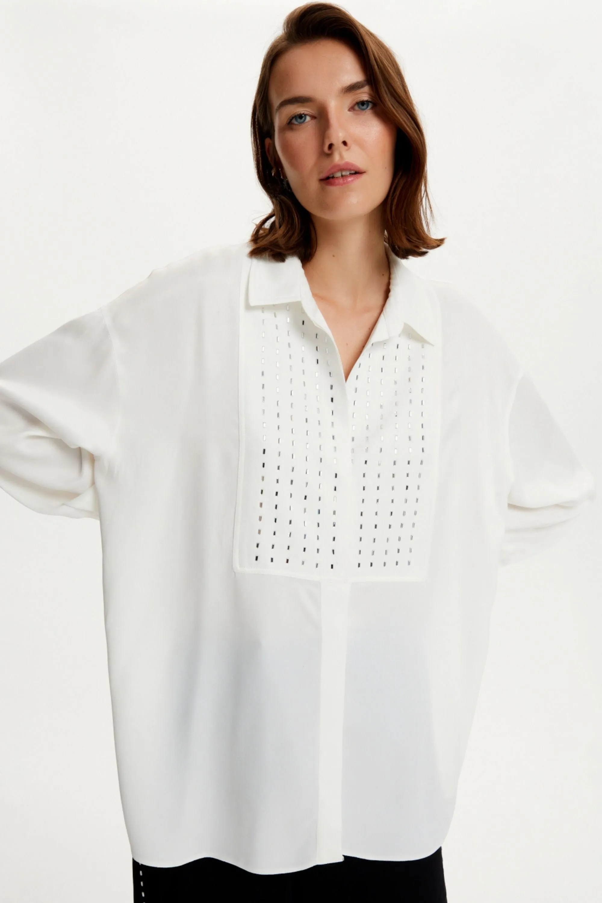 Beaded Oversized Shirt (Final Sale)