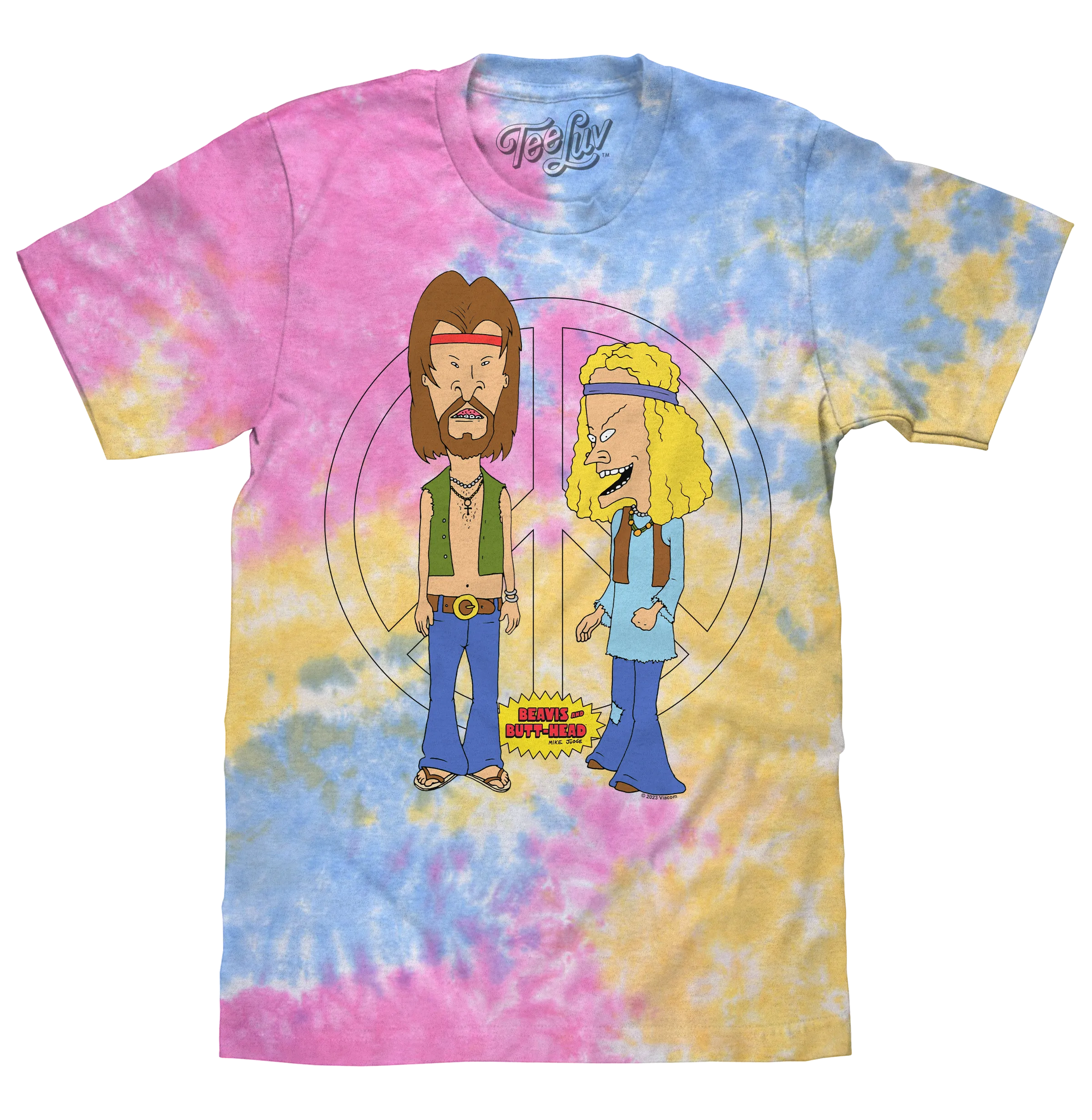 Beavis and Butthead Hippie Tie Dye T-Shirt - Sherbert Tie Dye