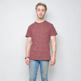 Bellfield - Striped T Shirt - Burgundy