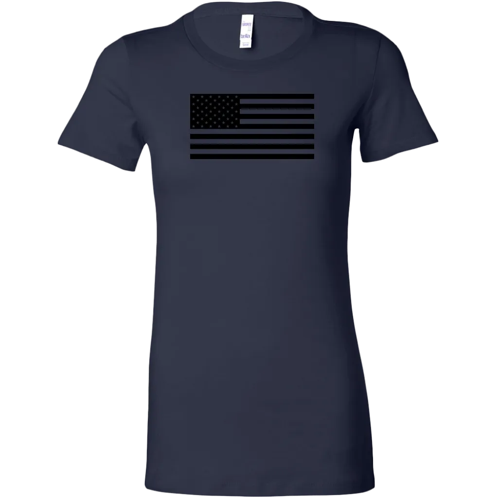 Black USA Flag Women's T-Shirt