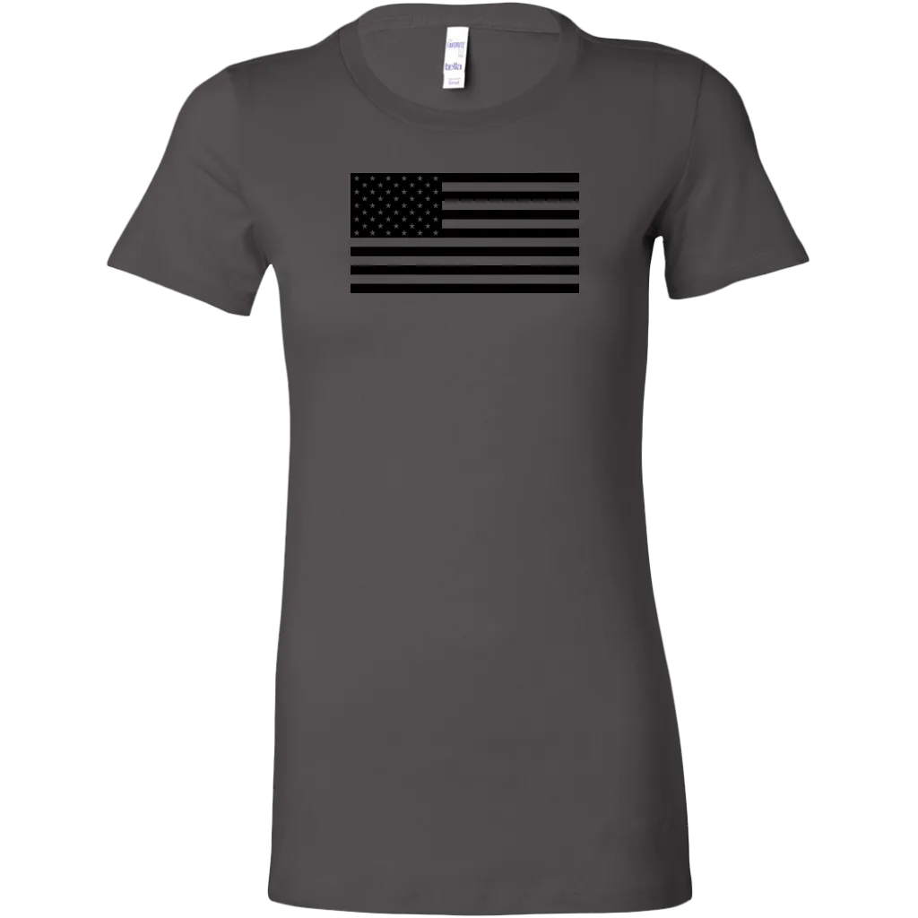 Black USA Flag Women's T-Shirt