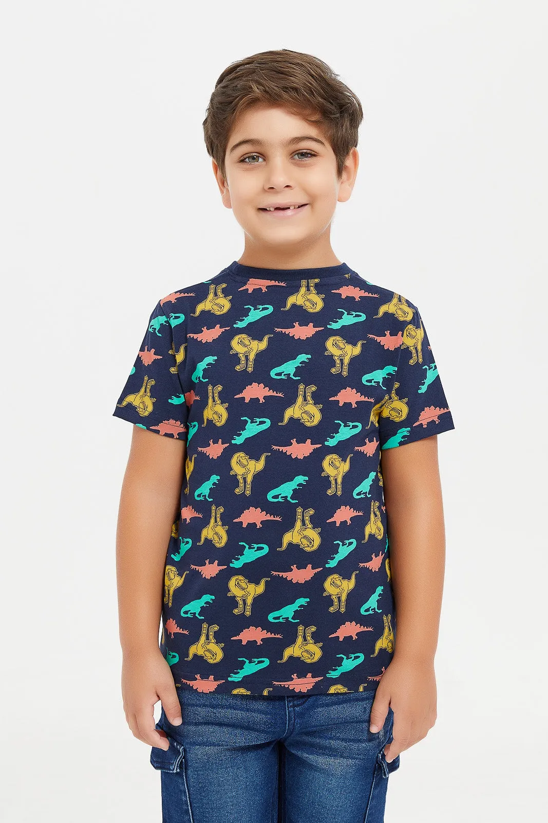 Boys Assorted Printed T-Shirt Set (Pack Of 3)