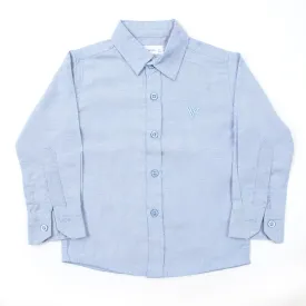 Boys Chambray Casual Full Sleeves Shirt - Light Blue