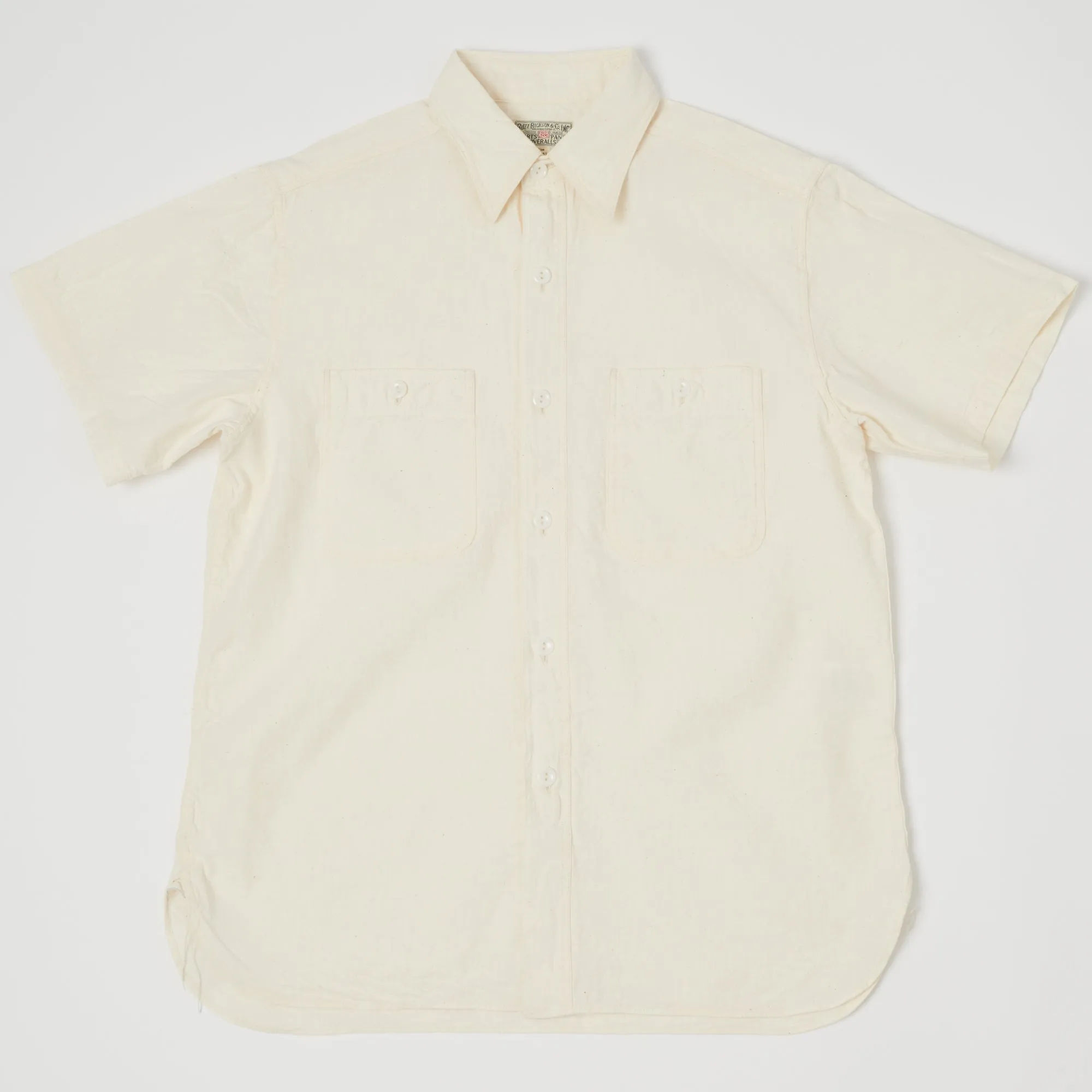 Buzz Rickson's BR35857 S/S Chambray Shirt - White