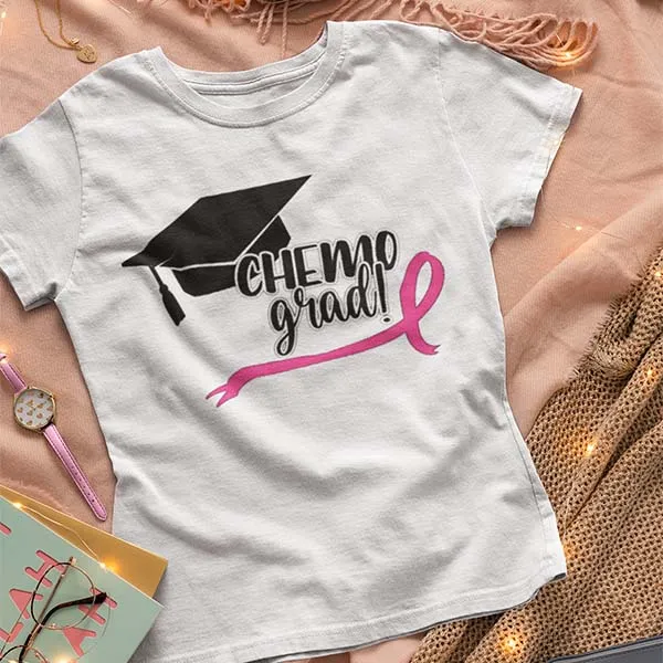 Chemo Grad T-Shirt, Tough, Brave, Proud Chemo Grad, All Ribbons, 50  T-Shirt Colors, Cancer Awareness T-Shirts