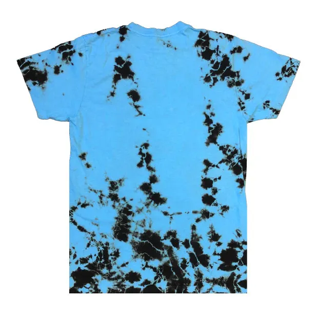 Columbia Blue Black Crystal Wash Tie Dye T-Shirt Alstyle 1301