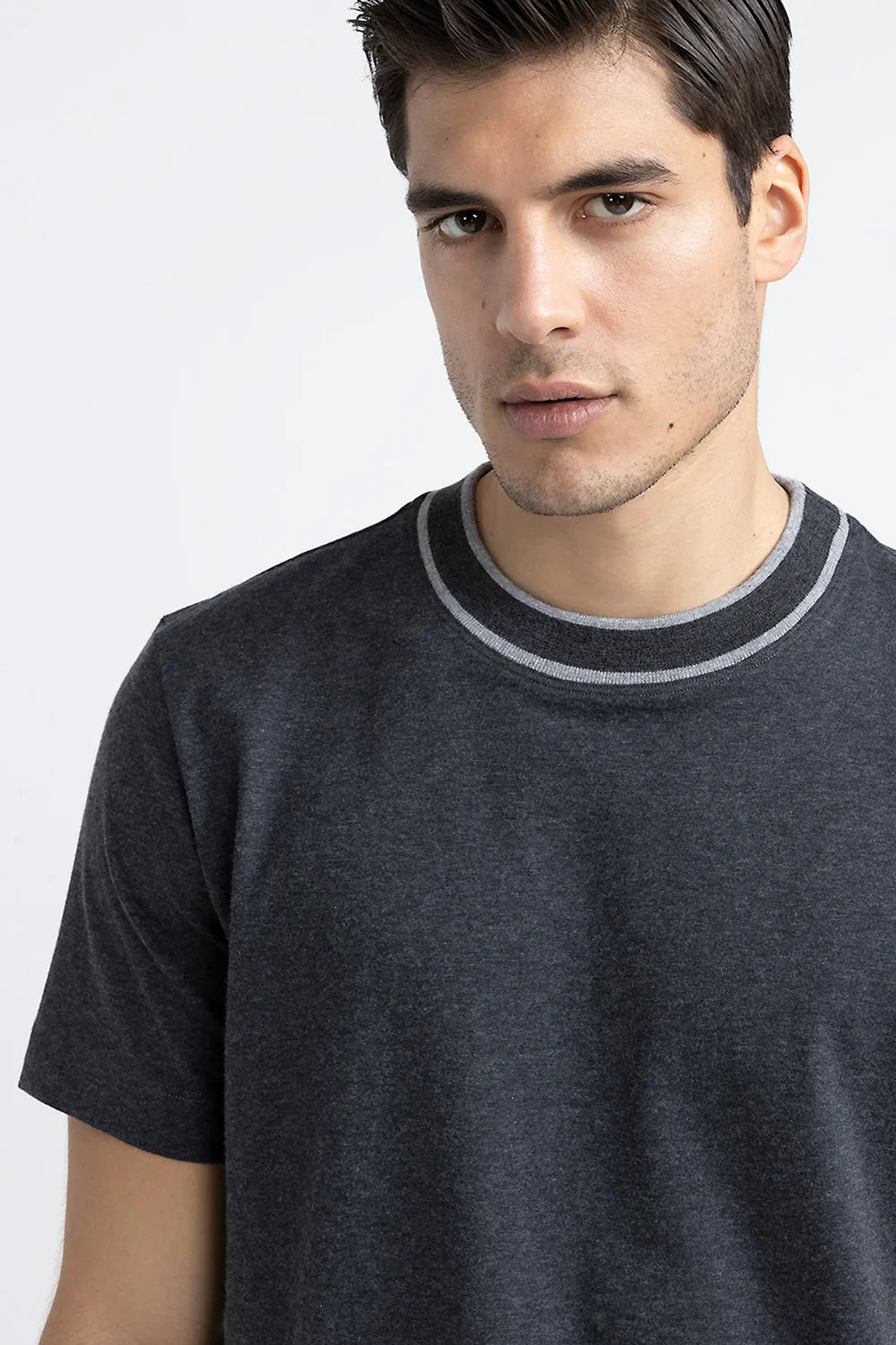 Cotton and cashmere melange jersey T-shirt