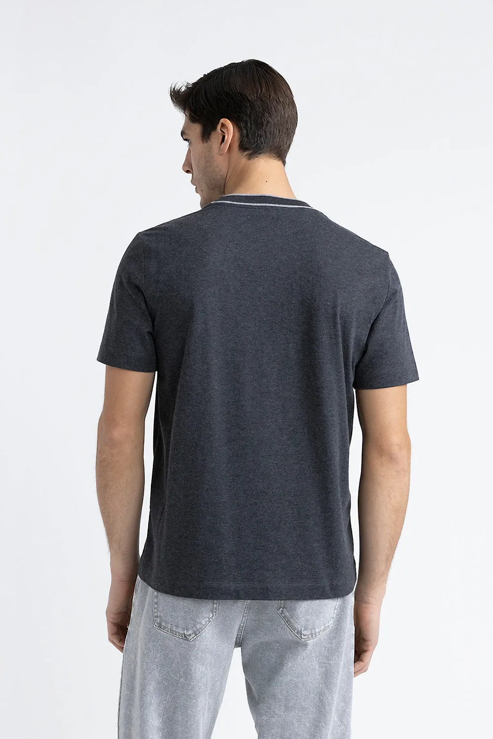 Cotton and cashmere melange jersey T-shirt