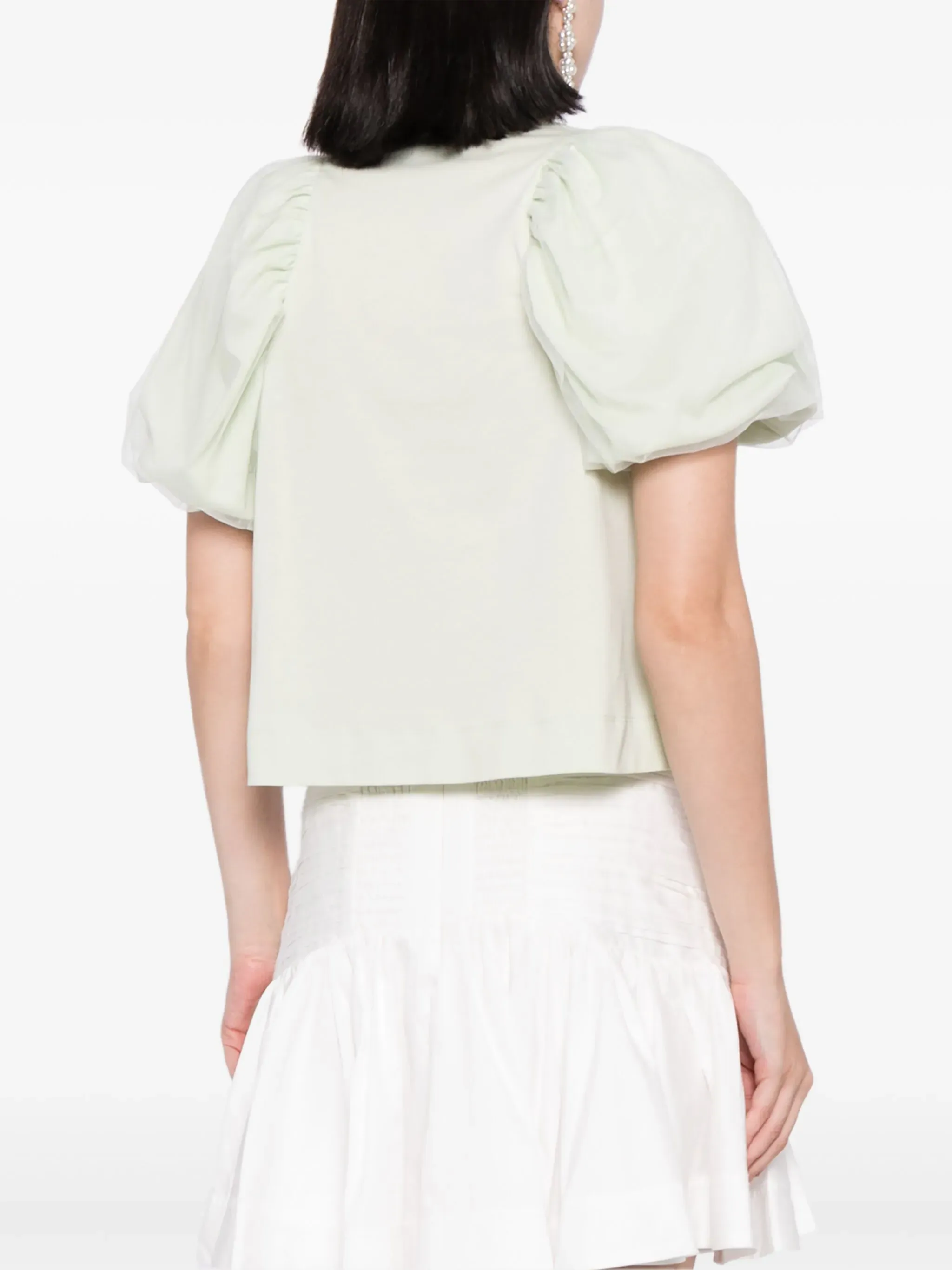 Cropped Ruched Bow T-Shirt