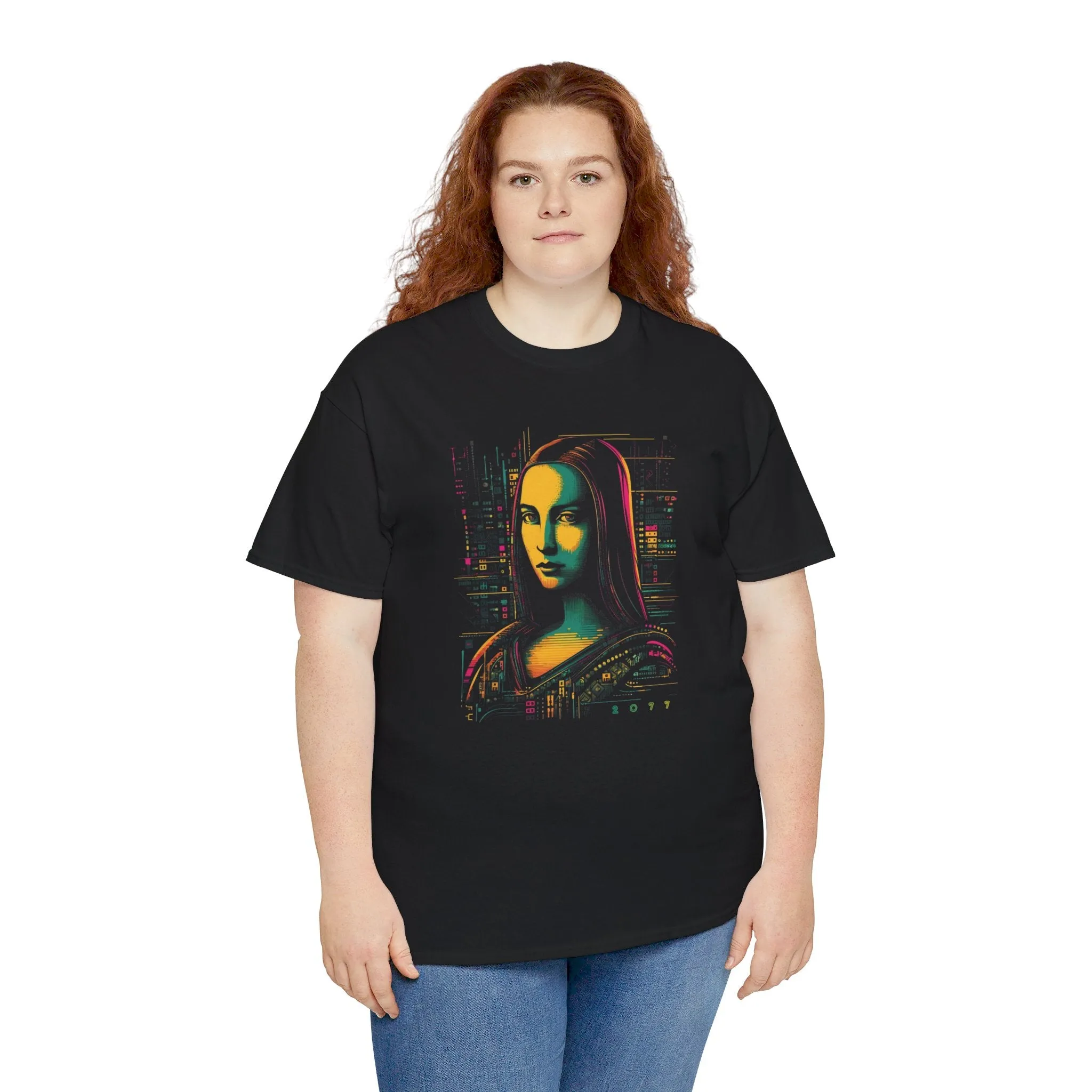 Cyberpunk Mona Lisa T-Shirt | T-Shirt für Kunstliebhaber und Cyberpunk Fans