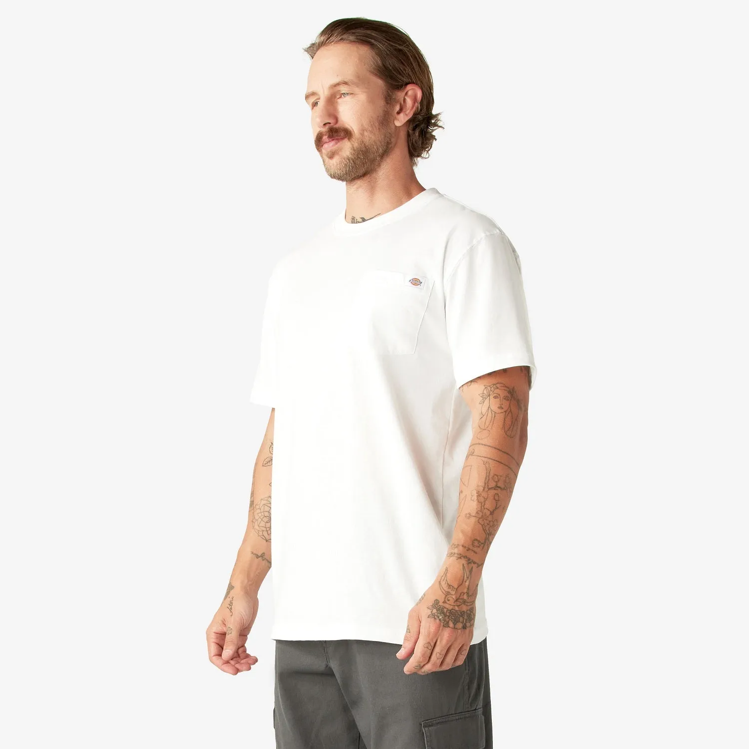 Dickies Men's Heavyweight Short Sleeve Pocket T-Shirt_White