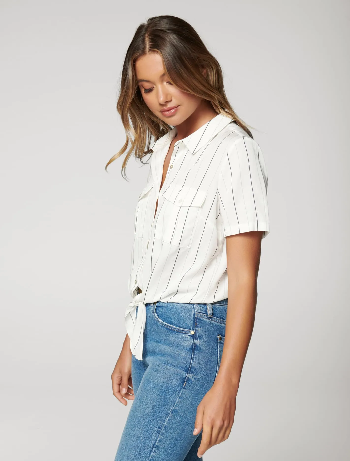 Eden Knot Front Stripe Shirt