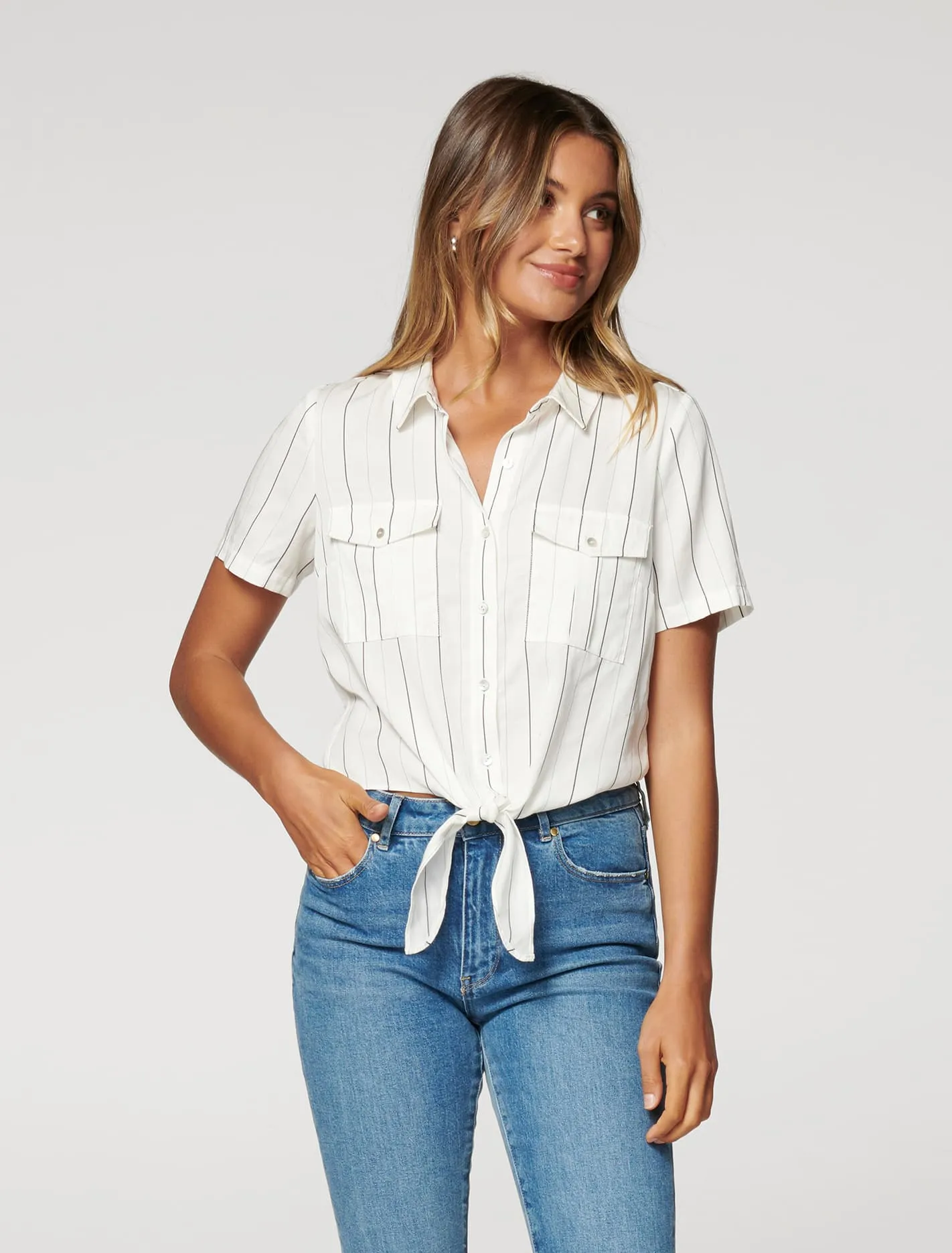 Eden Knot Front Stripe Shirt