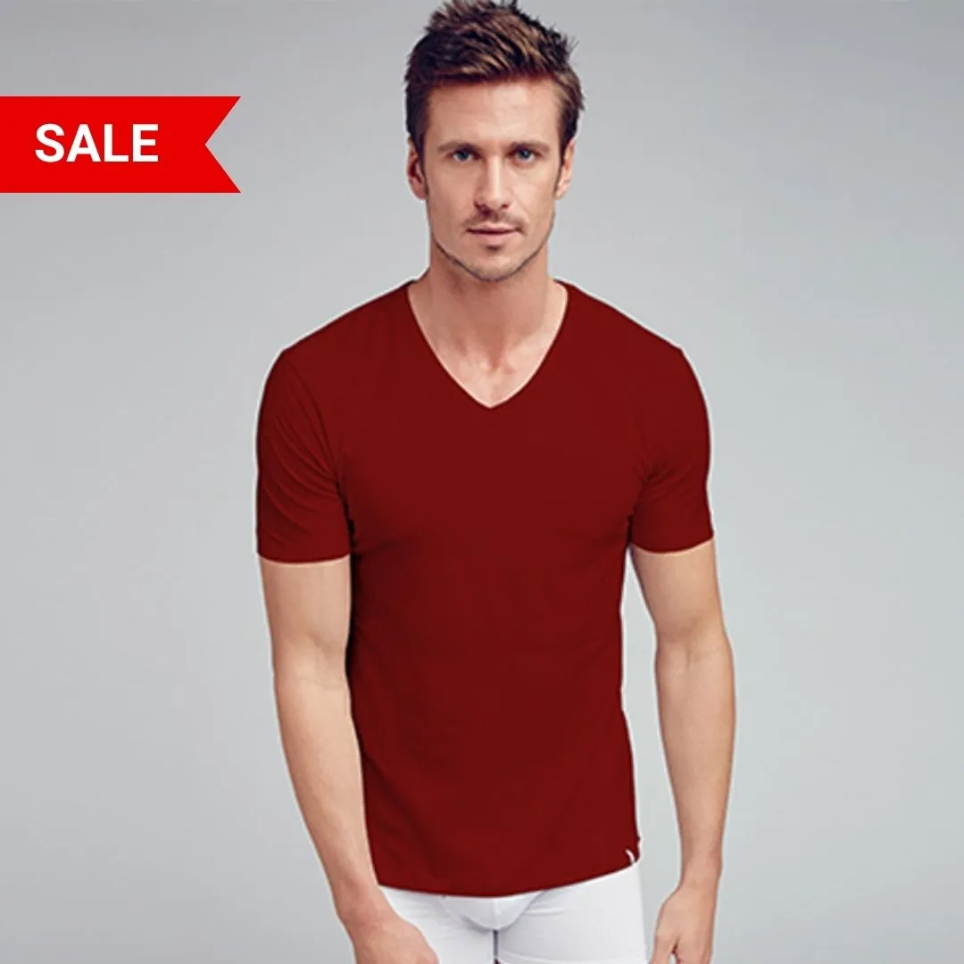 Elance Combed Cotton-Rich Cruiser V-Neck T-Shirt.