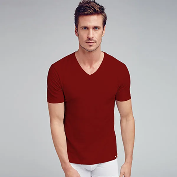 Elance Combed Cotton-Rich Cruiser V-Neck T-Shirt.