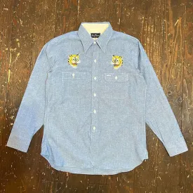 Embroiderd Chambray Work Shirt“VIETNAM TIGER”