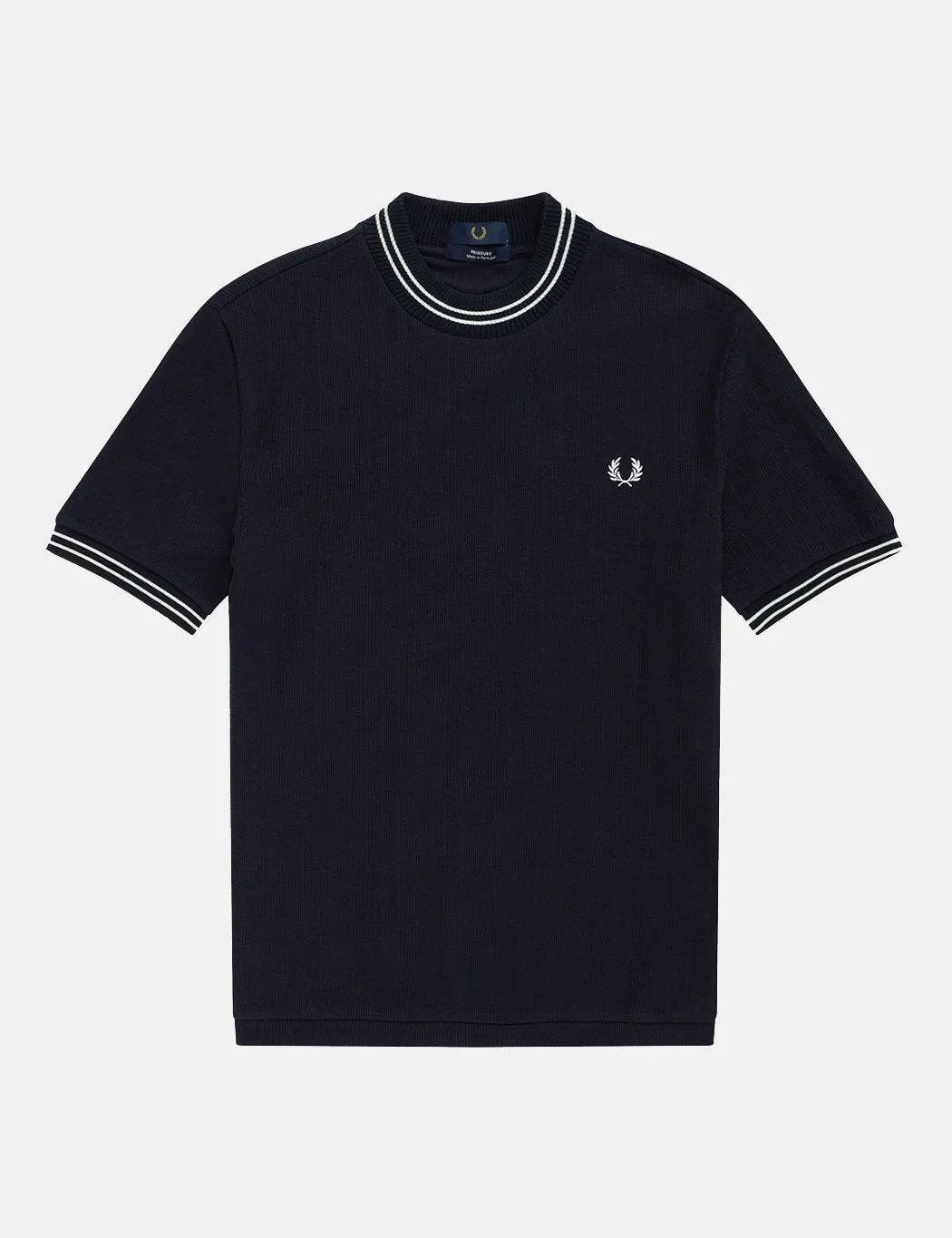 Fred Perry Reissue Crew Neck Pique T-Shirt - Navy Blue