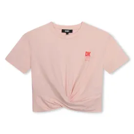 Girls Pink Twist Front T-Shirt