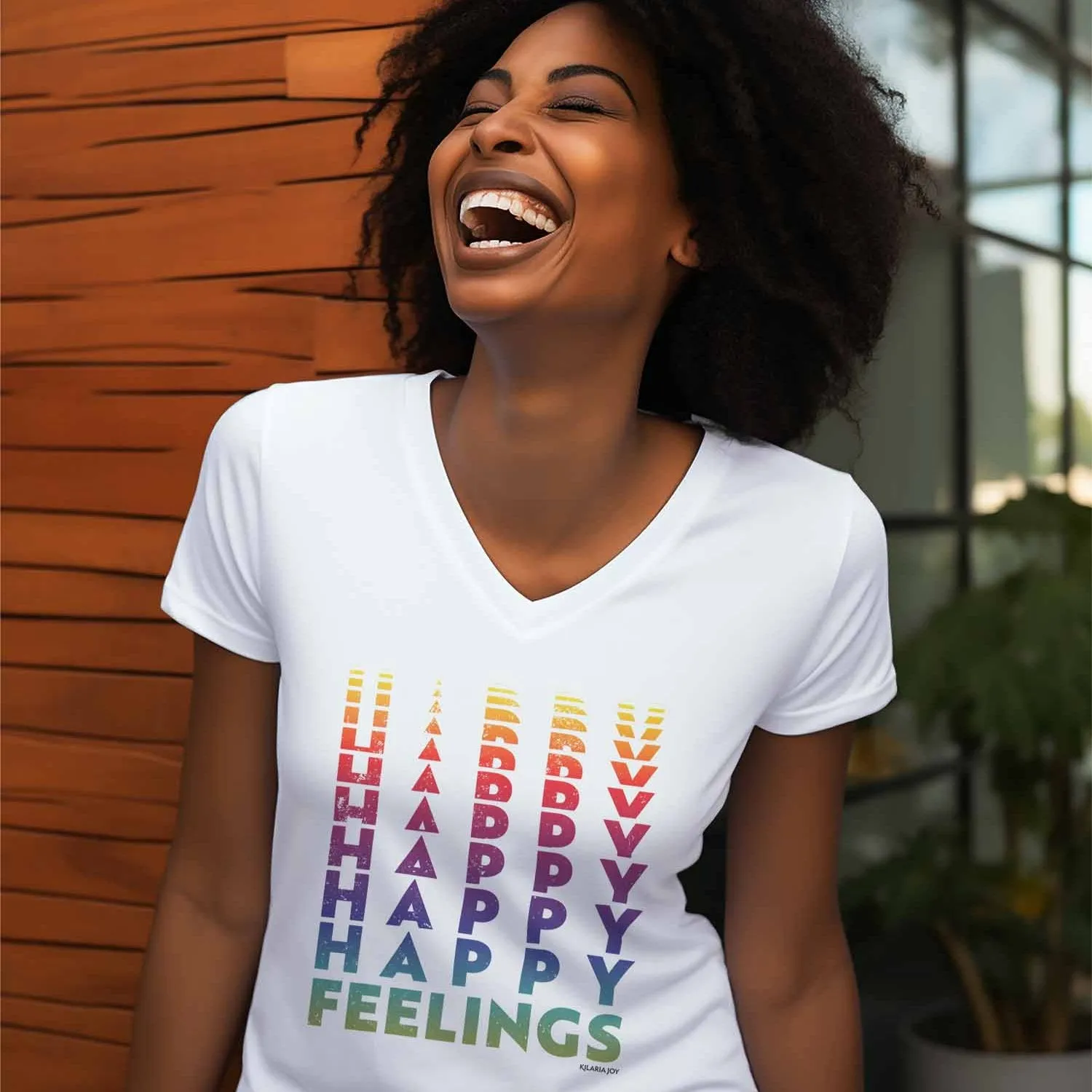 Happy Feelings Women's Premium V-neck T-shirt