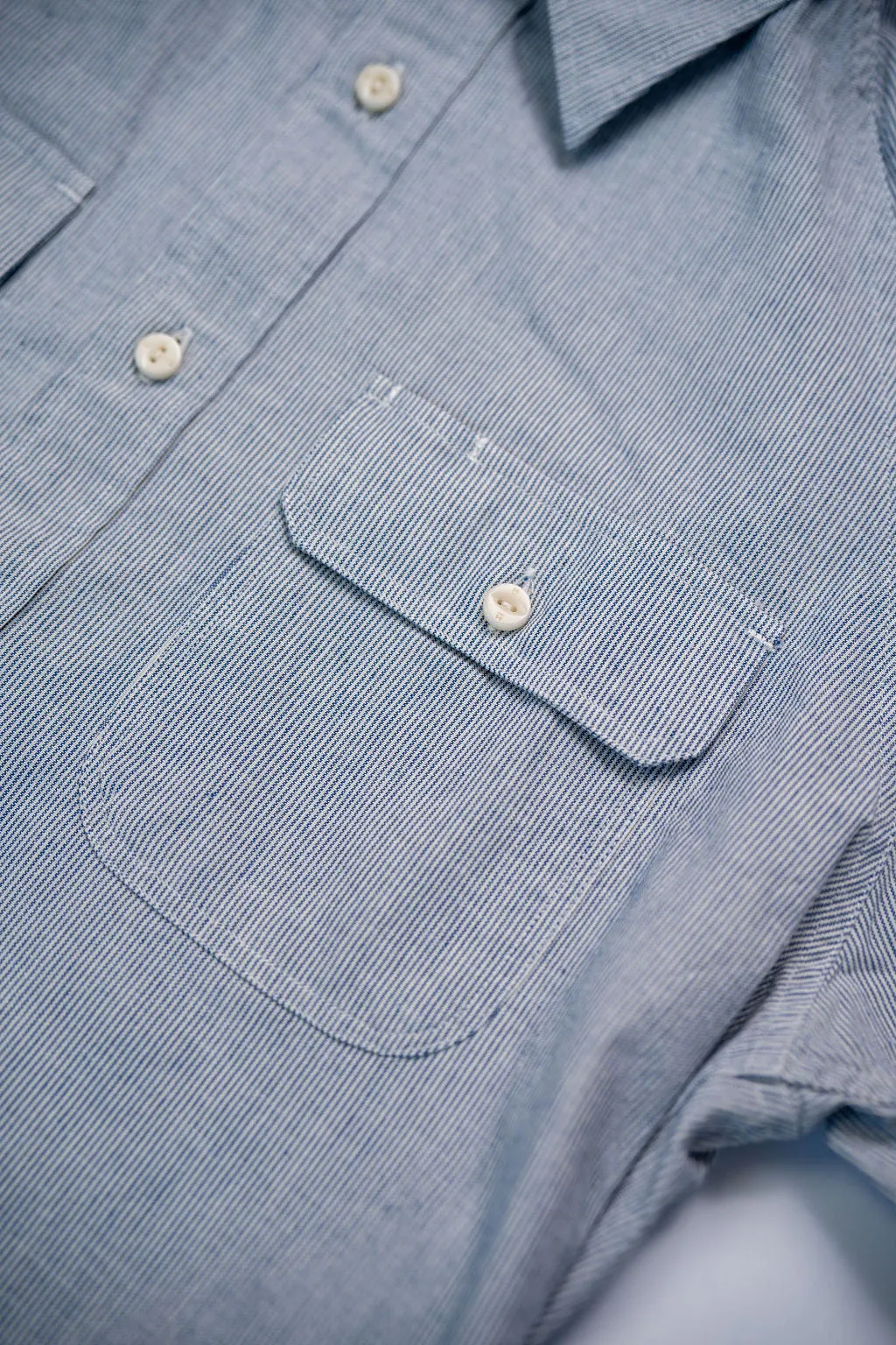 Heimat Textil Work Shirt - Ink/Seashell Pinstripe