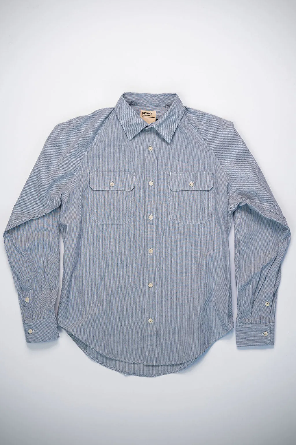 Heimat Textil Work Shirt - Ink/Seashell Pinstripe