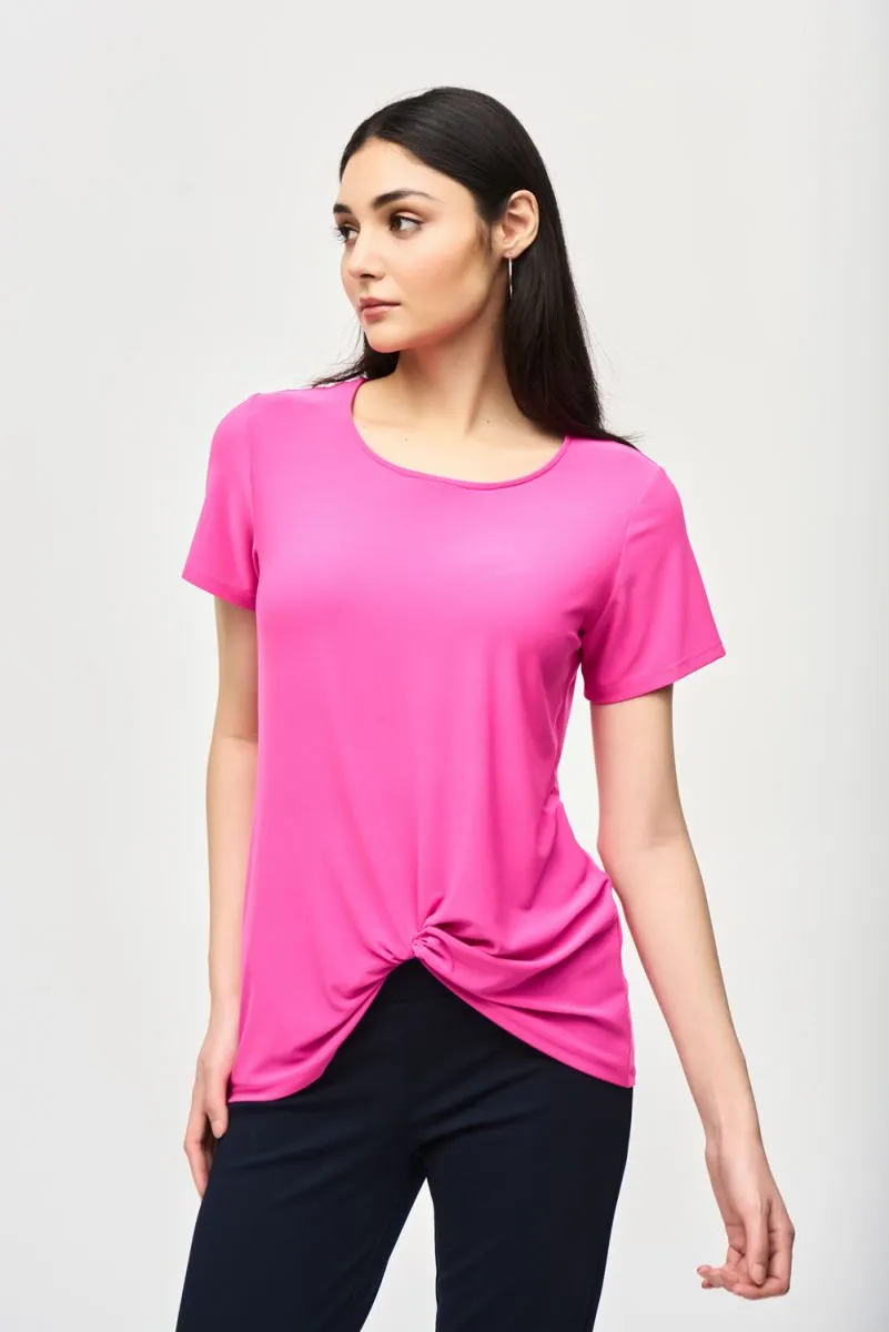 Joseph Ribkoff Knot Front Short Sleeve T-Shirt Top 241290