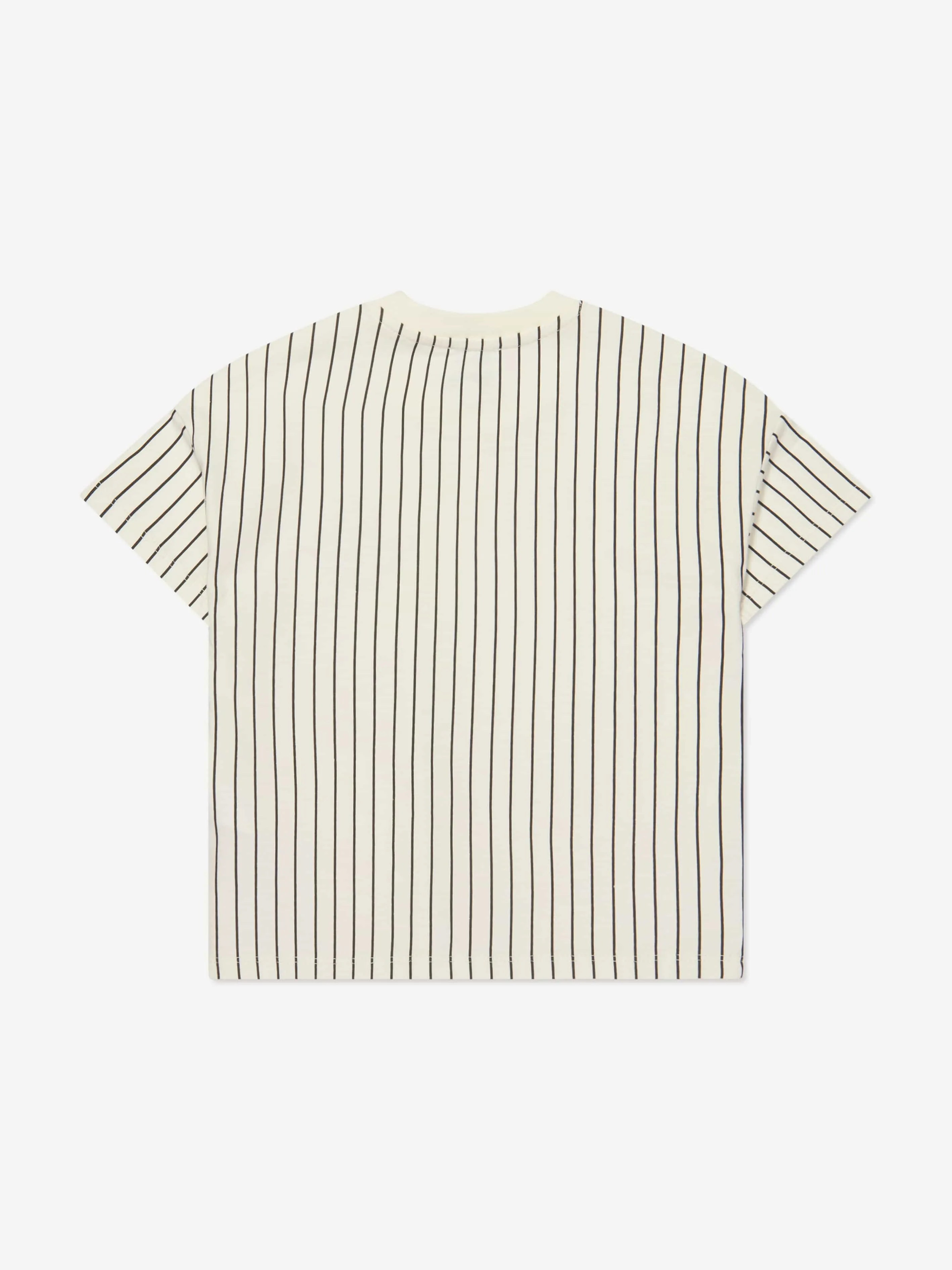 KENZO Boys Striped Flower Print T-Shirt in Cream