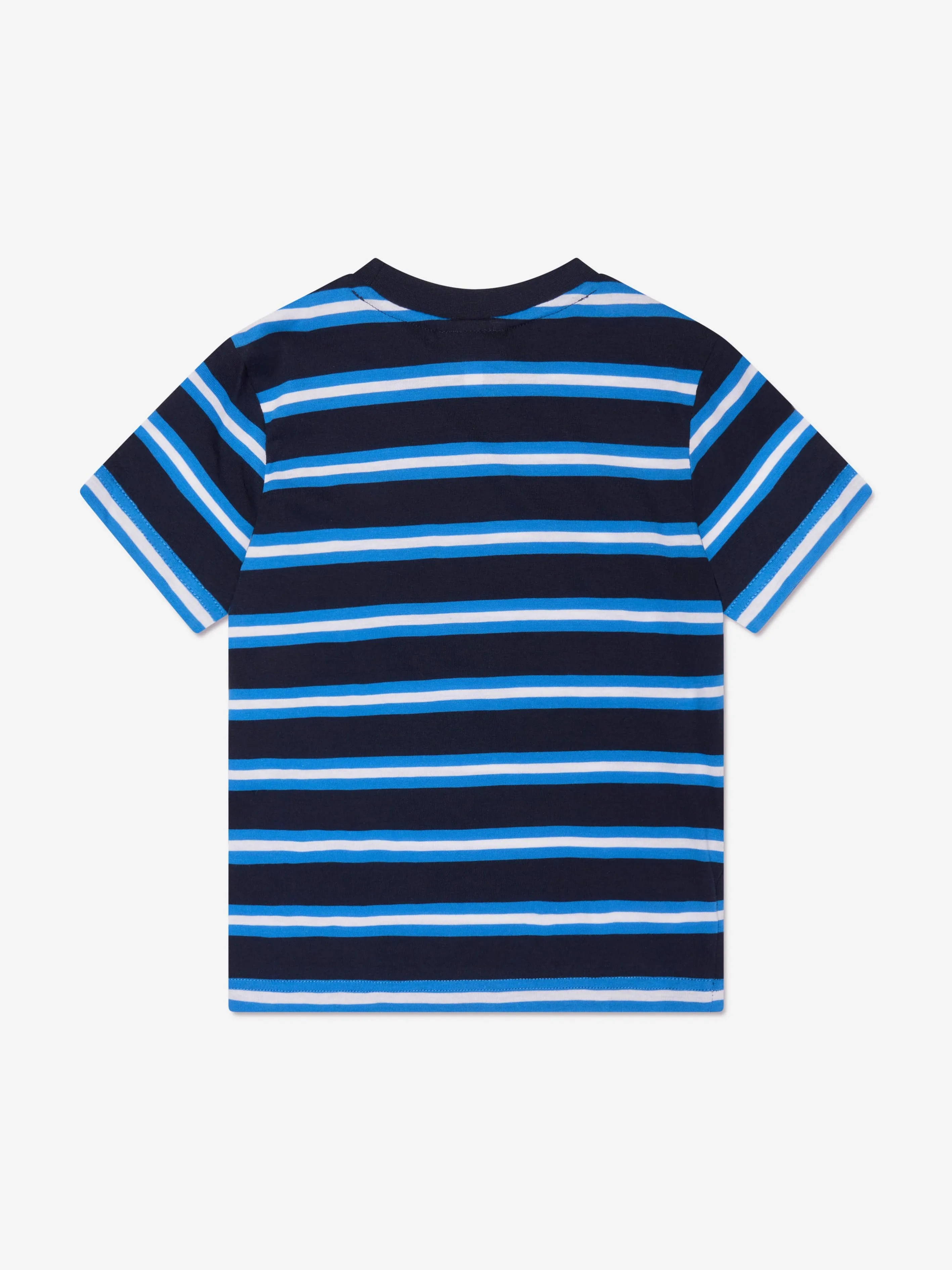 Lacoste Boys Striped Logo T-Shirt in Navy