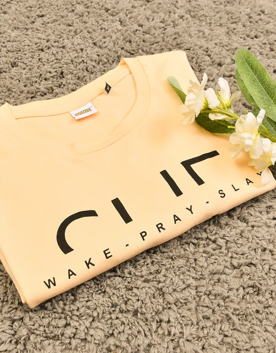 Ladies Printed T-Shirt -Yellow