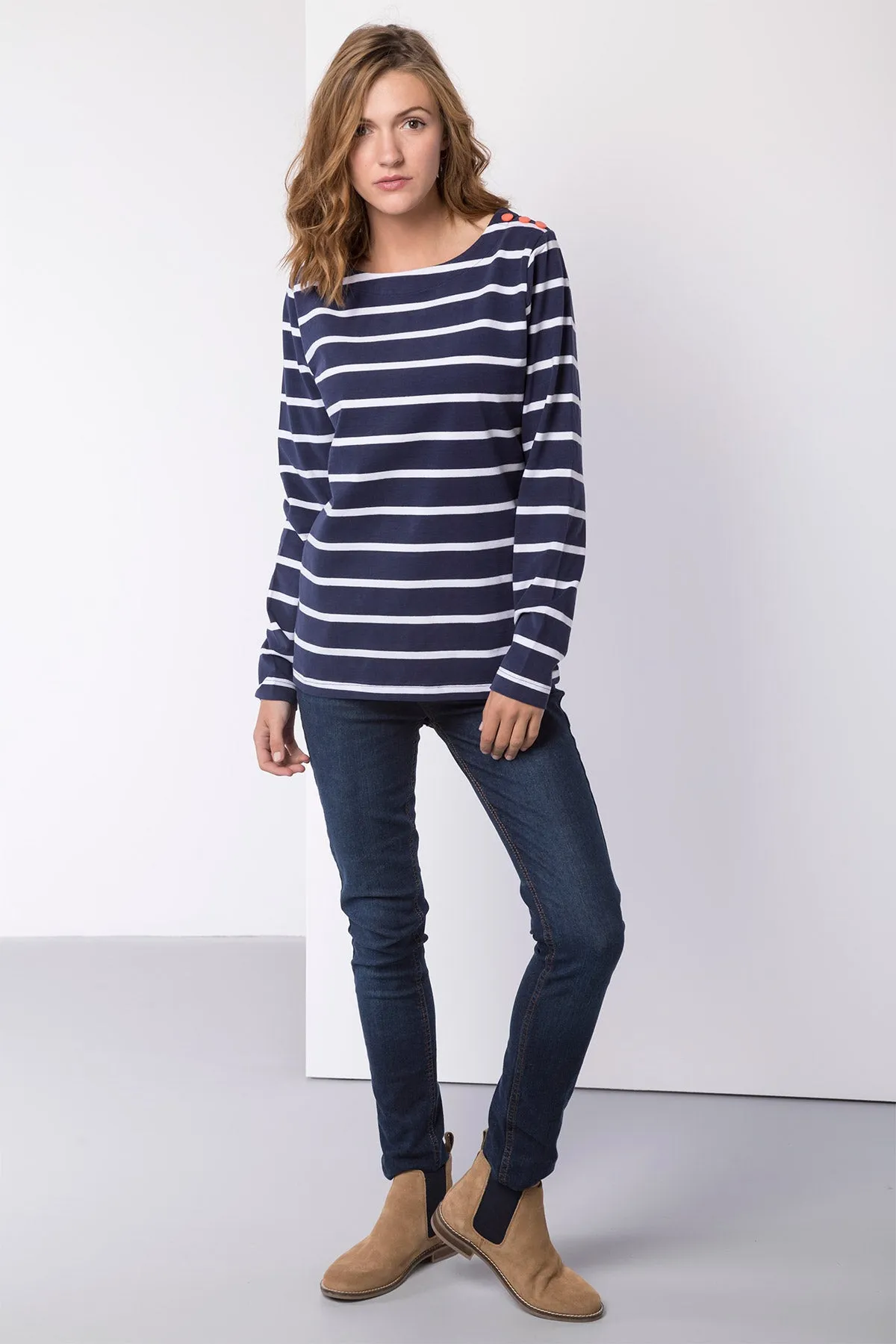 Ladies Striped Long Sleeve Top - Haxby