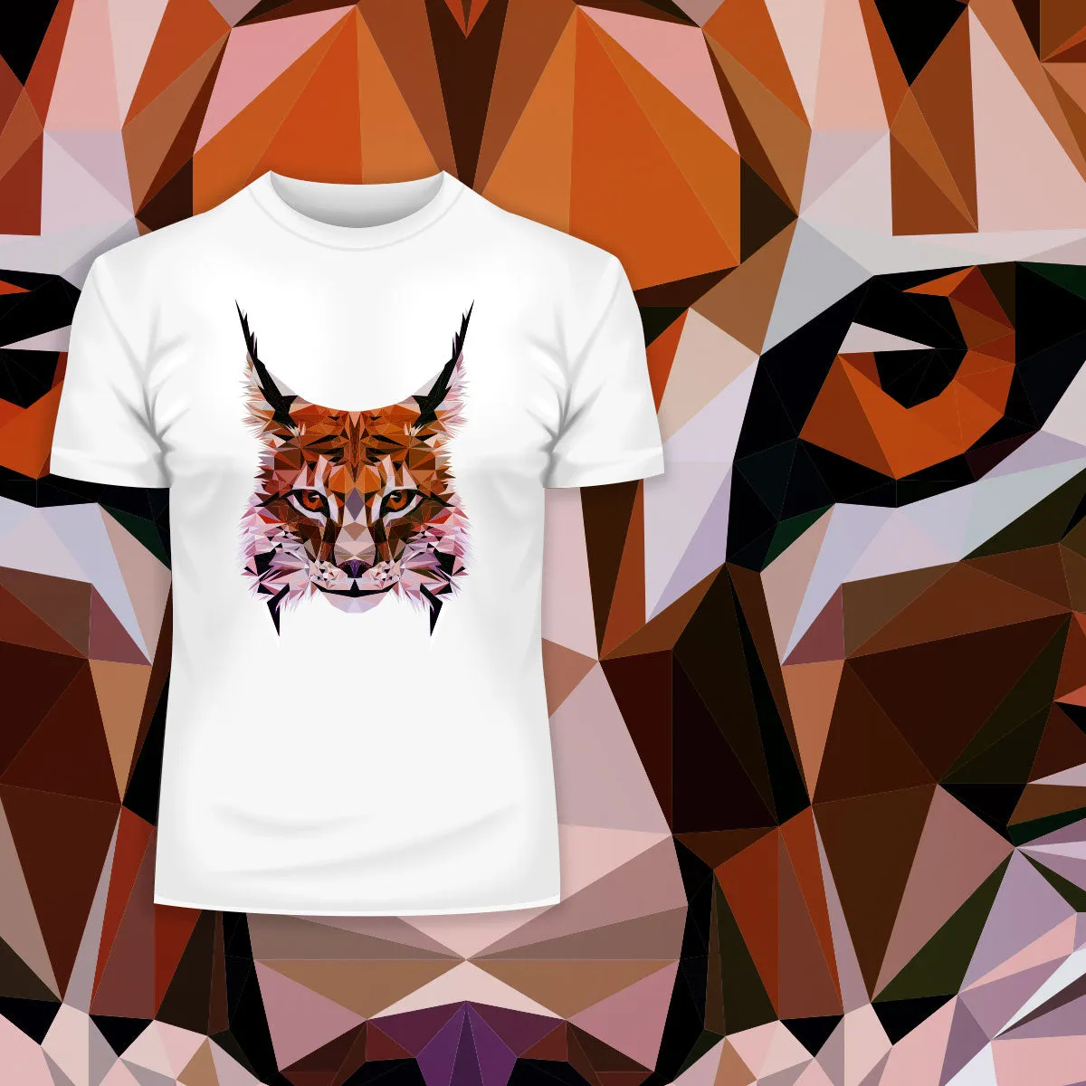 Low Poly Triangular Lynx Head Polygonal Trendy Style