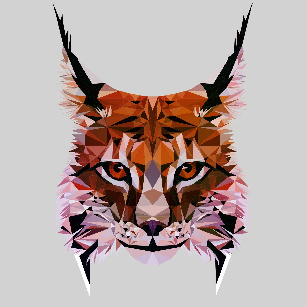 Low Poly Triangular Lynx Head Polygonal Trendy Style