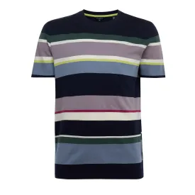 Men Sleep-Ss Striped T-Shirt - Dark-Navy