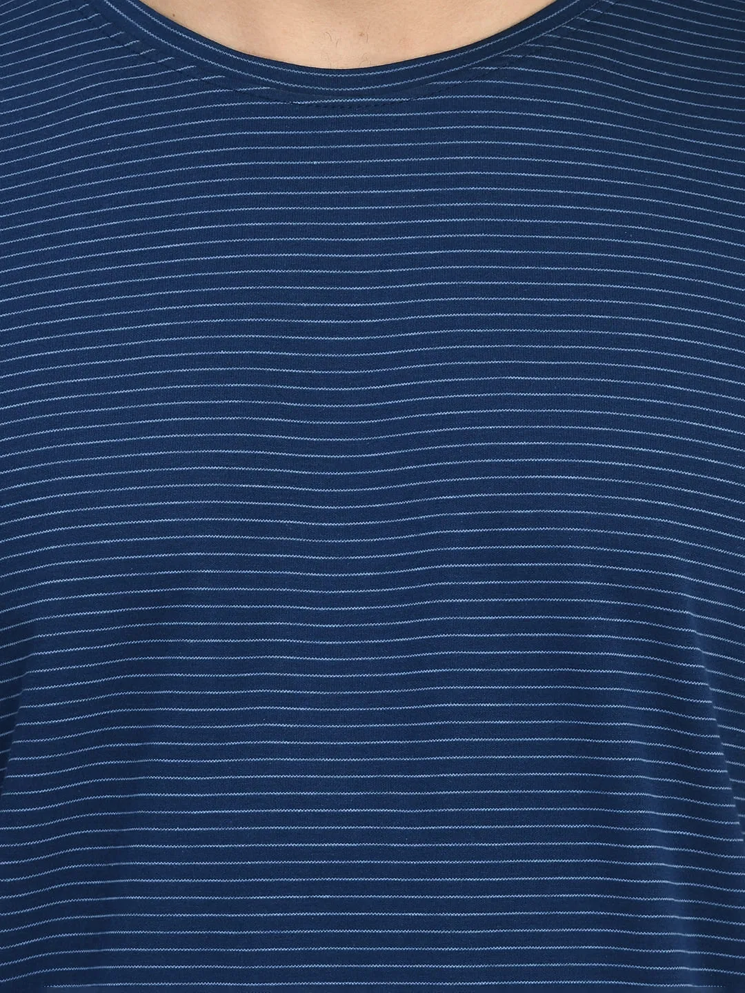 Men's Blue Striped Stylish Half Sleeve T-Shirt