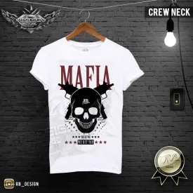 Men's Mafia T-shirt Gangster Skull Uzi Machine Gun MD627