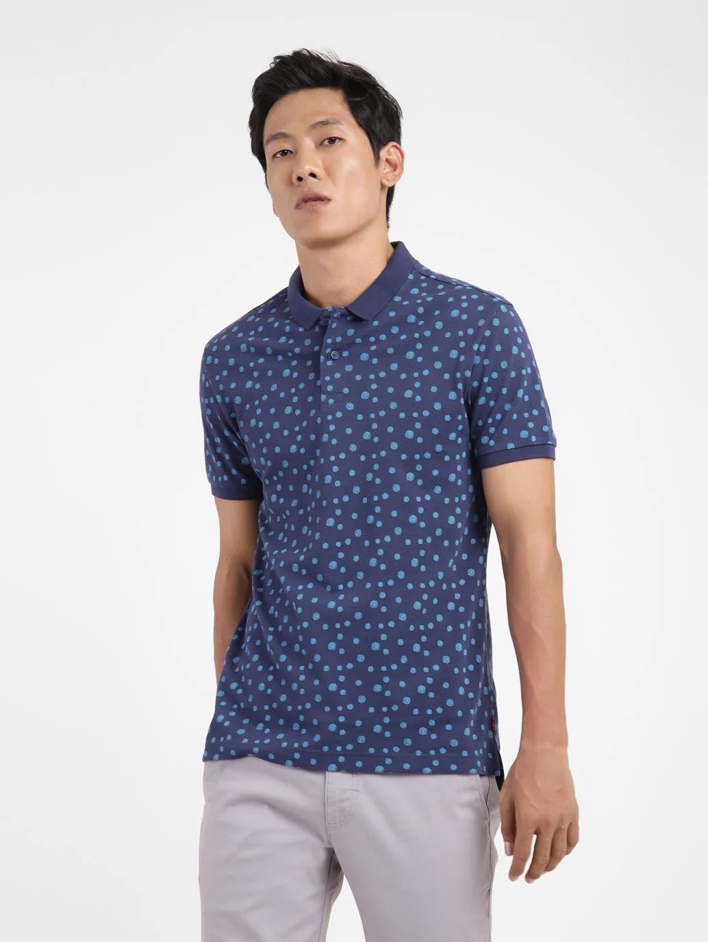 Men's Polka Dot Polo T-shirt