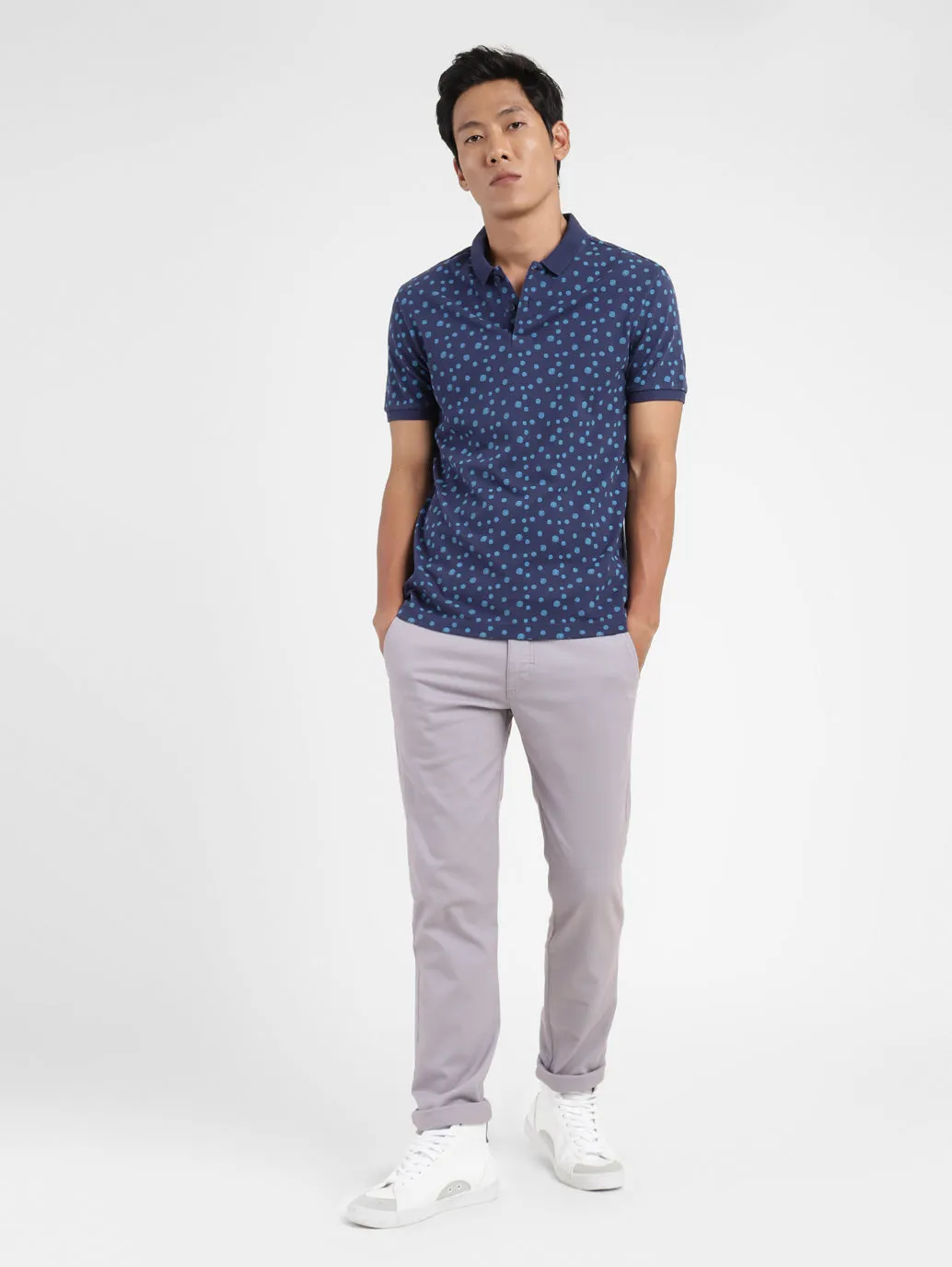 Men's Polka Dot Polo T-shirt