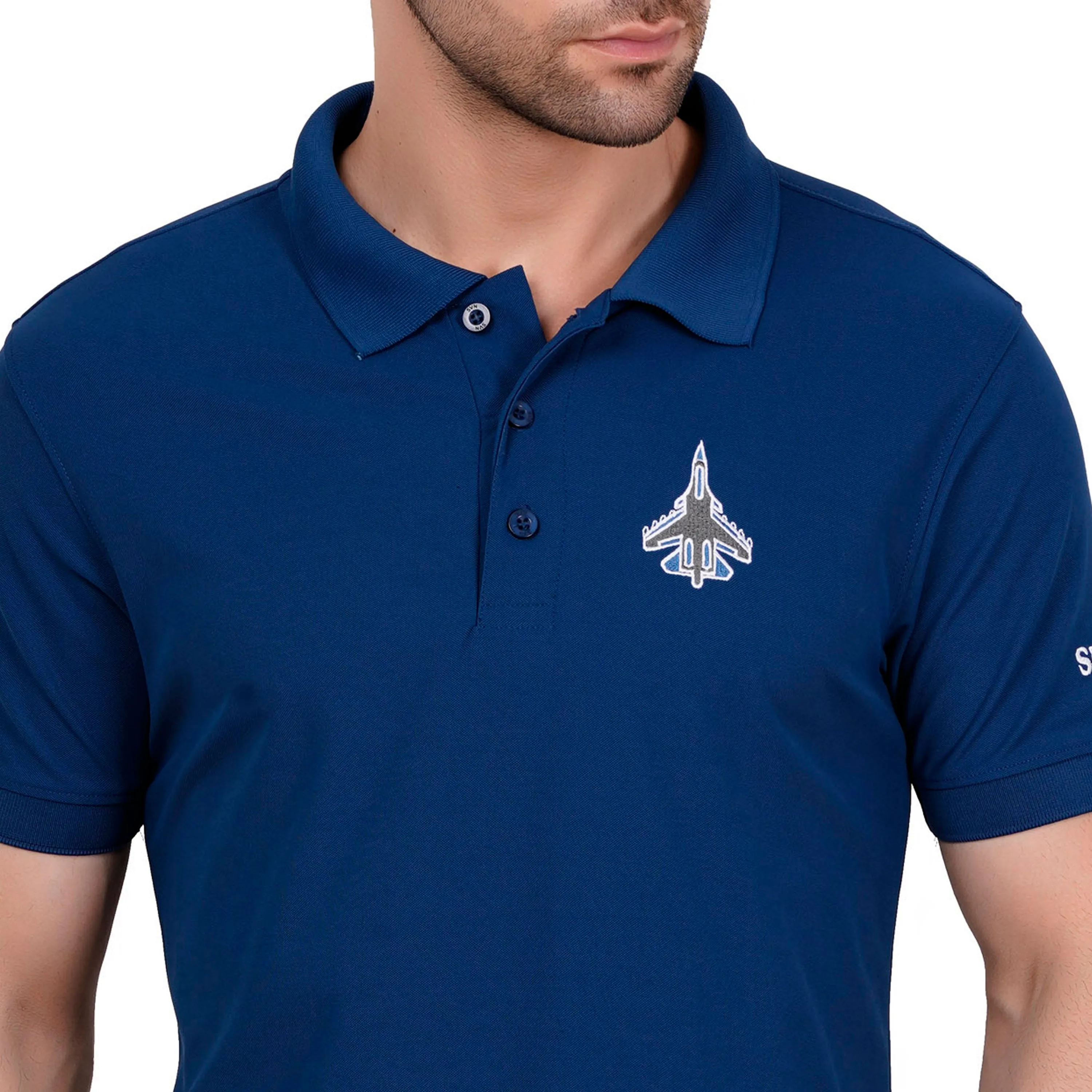 Men's Polos T Shirt SUKHOI-30 RAMA BLUE