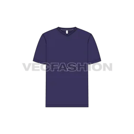 Mens Purple V Neck T-shirt