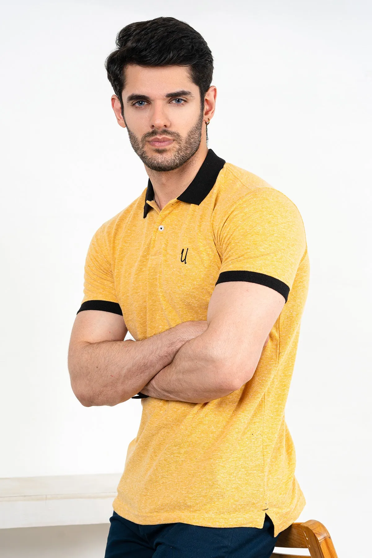 Mens "NOIRA" Trendy Cotton Polo T-Shirt