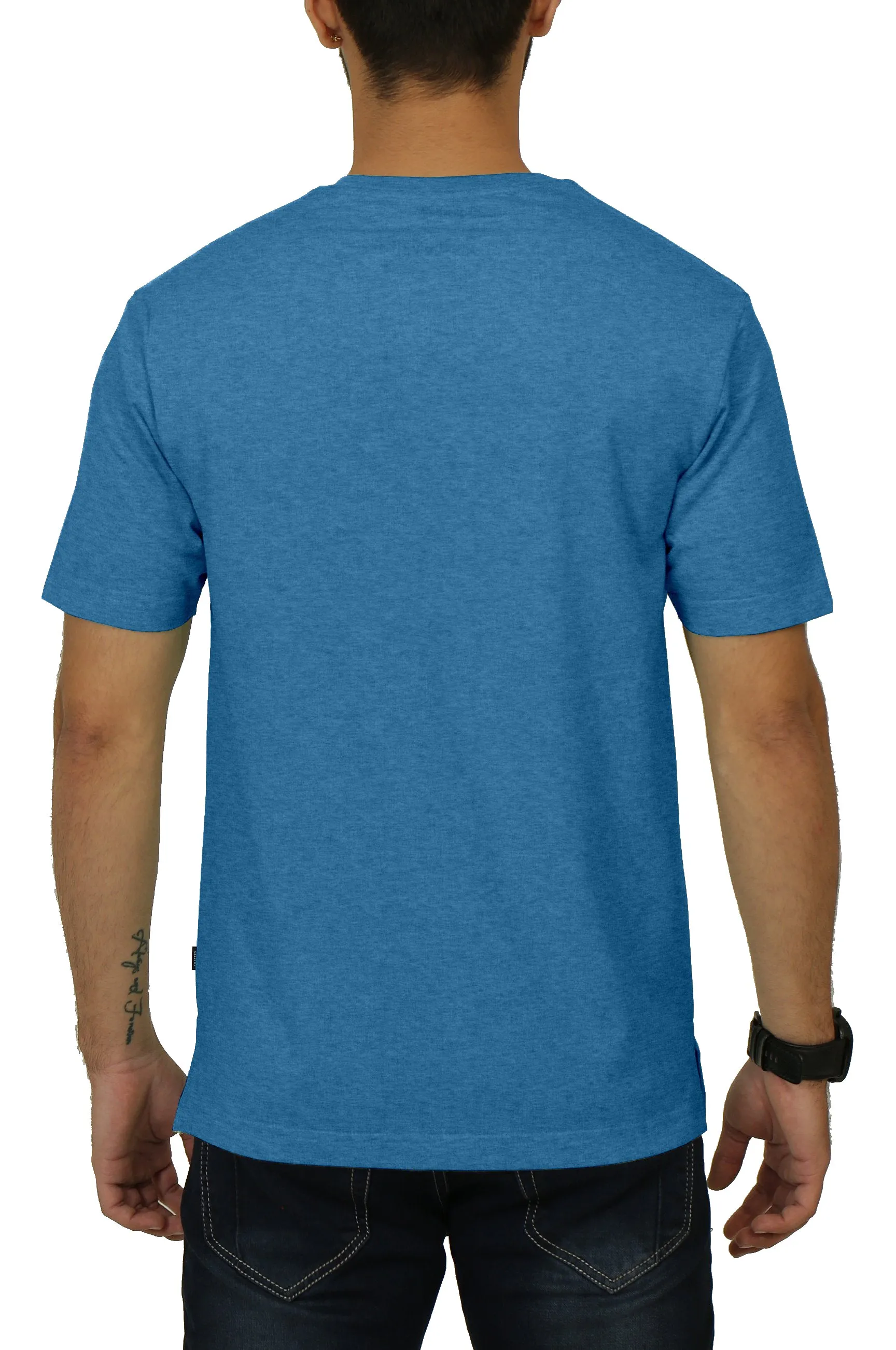 Men's Round Neck T-shirt - Indigo Heather